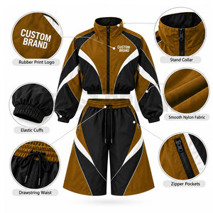 Conjunto de dos piezas para mujer: Chaqueta cortavientos de verano con media cremallera y pantalón de chándal para correr - Product Image 5