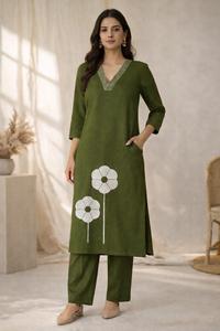 High Quality Geometric Printed Fabric Kurti Stylish Summer Wear kurti Indian Ethnic Apparel For Global Wholesale Markets - Product Image 2