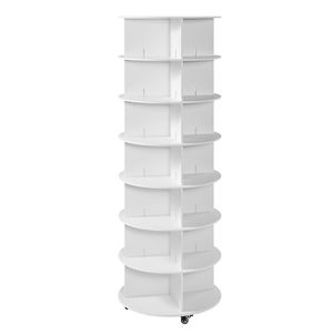 Zapatero giratorio de 7 niveles con ruedas, torre organizadora giratoria 360 grados tipo carusel Lazy Susan para armario - Product Image 5