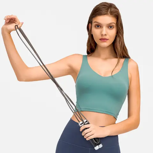 Soutien-gorge de sport sans coutures personnalisé pour femme, dos ouvert, maintien élevé, respirant, couleur unie, idéal pour le yoga et l'été - Product Image 3