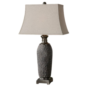 Lámpara de Mesa de Metal Martillado con Acabado en Latón Antiguo y Pantalla de Lino, Lámpara de Mesa con Acabado Dorado, Iluminación Decorativa para el Hogar, para Sala de Estar - Product Image 4