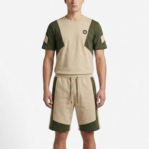 Ensemble t-shirt et short décontracté pour homme, tissu confortable et respirant, parfait pour l'été, usage quotidien, activités de plein air - Product Image 1