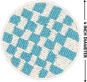 Sous-verre carré brodé de perles de rocaille, tapis de table perlé pour la maison, le bar, les cocktails, les fêtes et les restaurants - Product Image 2