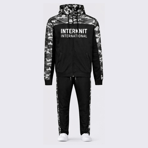 Conjunto Deportivo Interknit International para Hombre, Sudadera con Capucha y Pantalones de Camuflaje con Cierre Completo, Ropa Urbana para Otoño - Product Image 6
