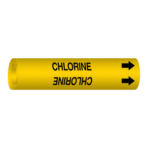 Marcador de Tuberías Brady CHLORINE, Negro sobre Naranja, Adhesivo Flexible de Alto Rendimiento para Identificación de Tuberías Industriales - Product Image 1
