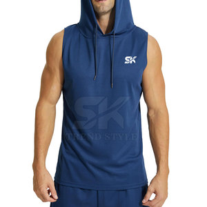 Street Wear <b>Pullover</b> <b>Men</b> Sleeveless Hoodie Plain Solid Color <b>Men</b> Hoodie Best Quality <b>Men</b> Hoodies - Product Image 5