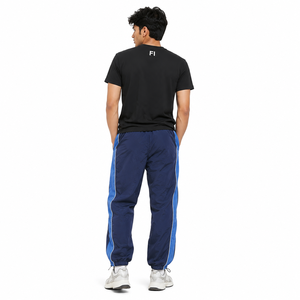 Custom Nylon Polyester Track men's pants Elastic Waist Drawstring Side Pocket Contrast Panel Casual Streetwear <b>Athletic</b> Bottoms - Product Image 2