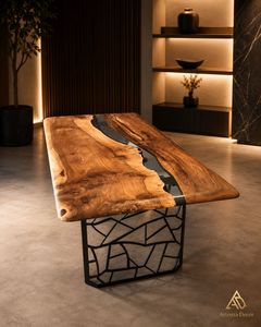 Artenza Decor Durable Modern <b>Epoxy</b> Resin <b>Coffee</b> <b>Table</b> with Wood Grain Finish for Living Room Indoor Home Decor - Product Image 2