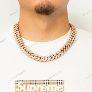 Cadena cubana de eslabones de 18 mm y 22 pulgadas, chapada en oro amarillo, de plata de ley 925, estilo hip hop, gruesa, de lujo, para hombre - Product Image 5