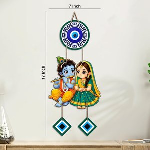 Shree Radha Krishna Evil Eye <b>Wall</b> Hanging Nazar Suraksha for Home Office Entrance Living Room Temple Decor - Product Image 6