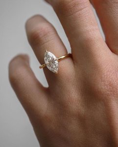 Anillo de Diamante de Corte Marquesa de Lujo de 2.01CT, Cultivado en Laboratorio, Certificado por IGI, con Oro Amarillo de 18K, Regalo de Boda para Enamorados - Product Image 3