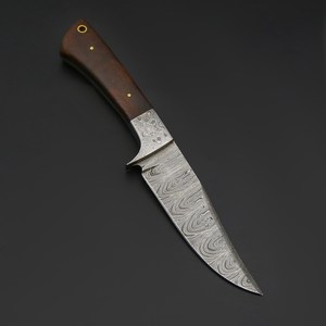Cuchillo Bowie de Hoja Fija de Acero de Damasco, Cuchillos de Caza de Espiga Completa, Cuchillo Industrial OEM para Camping y Exteriores con Funda - Product Image 5