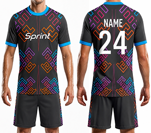 Maillot de football personnalisé Sprint à motif géométrique, unisexe, sans manches, anti-transpiration, anti-rétrécissement, coupe athlétique, toutes saisons, uniforme 100% - Product Image 1