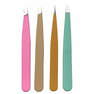 Juego de Pinzas de Acero Inoxidable de Alta Precisión con Múltiples Puntas, Duraderas, de 4 Piezas, para Depilación de Cejas y Pestañas, Marca Privada al por Mayor - Product Image 1