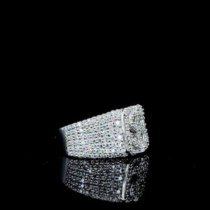 925 <b>Silver</b> Moissanite Dollar Sign <b>Ring</b> Iced Hip Hop Band Custom Size for <b>Men</b> Women - Product Image 1