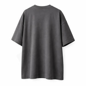 T-shirt formel pour homme en coton épais 280 g/m², coupe droite, tricoté sur le devant, effet délavé vintage et usé - Product Image 3