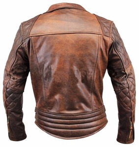Premium Genuine Leather Winter Casual <b>Jackets</b> for Men Stand Collar Waterproof Zipper Dyed Washed Front Soft Comfortable Durable - Product Image 4