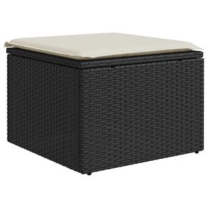 Conjunto de Sofá de Jardín con Reposabrazos Ajustables Grandes en Ratán Sintético Negro - Product Image 6