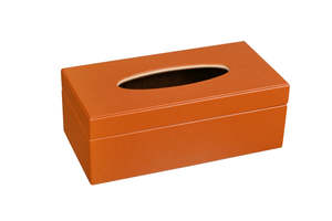Caja de pañuelos y servilletero de cuero vegano marrón de lujo, ecológico, con detalles grises para decoración clásica de coches y oficinas - Product Image 6