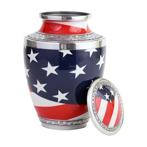 Urna de Aluminio con Bandera Americana para Cenizas Humanas, Fabricante Directo, Urna Grande para Adultos con Capacidad para 200 Pulgadas Cúbicas - Product Image 6