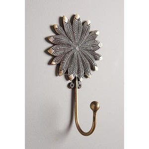 Handmade Luxury Palm Tree <b>Hooks</b> Gift Sets Wall Decor Cast Brass Gold Finish Wall <b>Hooks</b> For Cloths <b>Towel</b> Holder Hot Sell - Product Image 6