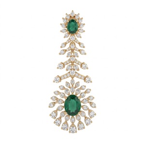 Boucles d'oreilles créoles de luxe en or 9 carats avec zircons taille coussin, design couronne bohème, certifiées IGI, pour bijoux de mariage féminins - Product Image 1