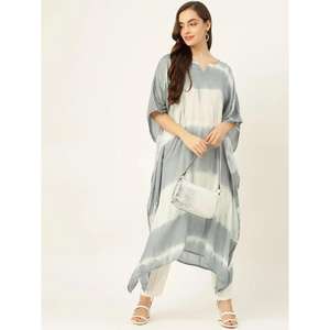 Caftán Tie Dye Hecho a Mano de Primera Calidad, Recién Llegado, Manga 3/4, 100% Algodón, Otoño, Luce Tu Estilo Elegante - Product Image 2