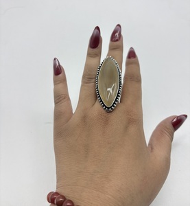 Natural Onyx <b>Ring</b> Silver Plated <b>Ring</b> Handmade Wide Chunky Gemstone <b>Ring</b> Designer Big Stone <b>Ring</b> - Product Image 5