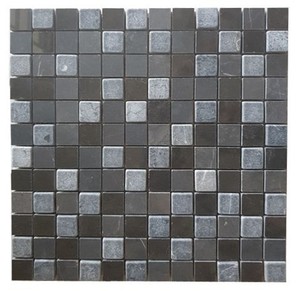Mosaico de piedra cuadrado negro moderno, pulido, resistente al agua, para pared interior de baño, diseño contemporáneo - Product Image 4