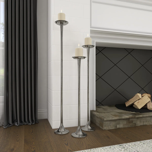 Ensemble de 3 bougeoirs en aluminium - Écologique, durable, résistant à la chaleur, fait main pour la décoration d'hôtel et de maison, pour Noël et la Saint-Valentin - Product Image 3