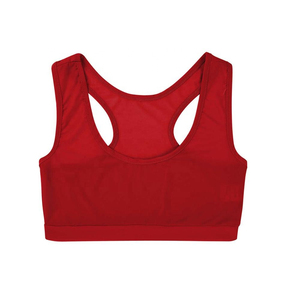 Soutien-gorge de sport dos nageur rouge uni pour femme, maintien moyen, respirant, nouveau design, idéal pour le yoga et le fitness (pour adultes) - Product Image 1