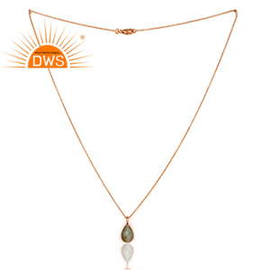 Collar de cadena con colgante de lágrima chapado en oro rosa para mujer, mayorista de joyería de fiesta, Colección clásica - Product Image 4