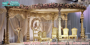 Mandap en bois sculpté de designer pour mariage hindou, Mandap en bois sculpté exclusif pour mariages, USA - Product Image 5