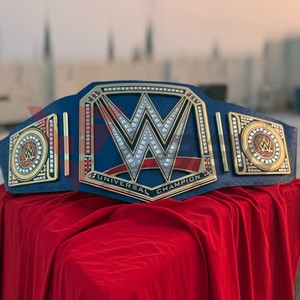 Ceinture de championnat universel personnalisée de lutte poids lourd avec plaques métalliques dorées de 50 pouces, taille adulte, sangle en cuir - Product Image 2