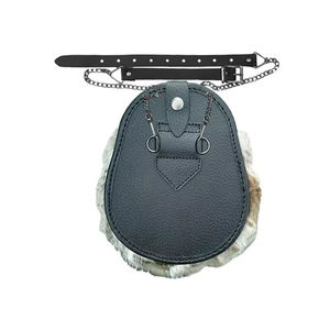 Nouveau Sporran écossais pour homme avec fourrure de lapin, 3 pompons, sac Sporran en cuir, prix de gros - Product Image 2
