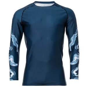 Rashguard MMA respirant à manches courtes avec logo personnalisé pour hommes adultes, sublimé - Product Image 1