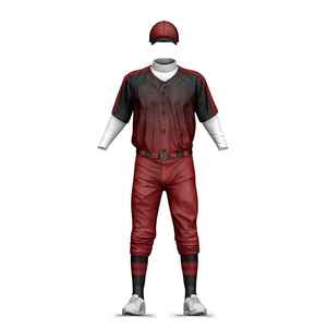 Men's <b>Baseball</b> Uniform Set Red Black Sublimated Jersey Pants With <b>Cap</b> Moisture Wicking All Seasons Apparel Sportswear OEM - Product Image 1