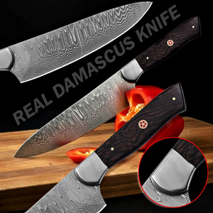 Couteau de Chef Japonais en Acier Damas Fait Main de Qualité Supérieure, Personnalisé, Service OEM/ODM, Manche en Bois, Compatible Lave-Vaisselle, Vente en Gros - Product Image 3