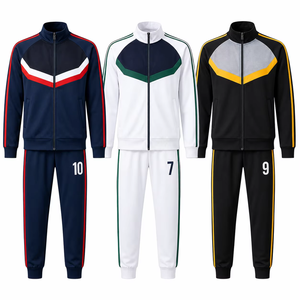 Custom Adults <b>Summer</b> Tracksuit Set <b>Men</b> Full Zip Waterproof 100% Polyester Hooded Training <b>Jacket</b> Elastic Waist Jogger Pants Team - Product Image 3