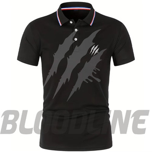Camiseta de Manga Corta de Algodón para Hombre Bloodline, Color Azul Oscuro, Tejido Transpirable, Logotipo Frontal Estampado, Corte Regular - Product Image 1