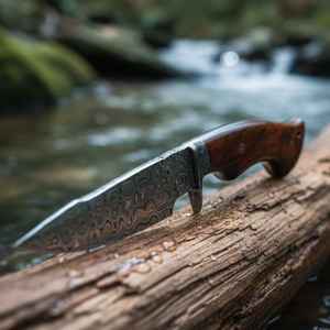 Cuchillo de Caza Artesanal Premium al por Mayor, Cuchillo de Hoja Fija para Bushcraft, Cuchillo de Supervivencia para Camping al Aire Libre de Acero de Damasco con Funda - Product Image 4