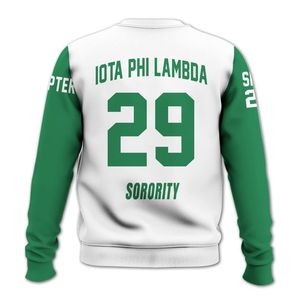 Sudadera Universitaria Personalizada Iota Phi Lambda, Blanca y Verde Esmeralda, Hermandad Griega Desde 1929, Sudadera Personalizada para Mujer - Product Image 6