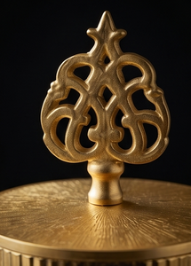 Ensemble de boîtes de rangement verticales en métal doré cannelé de luxe pour fruits secs et dates, avec couvercle à finition filigranée - Product Image 4
