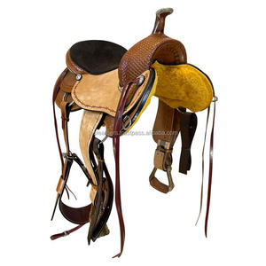 Selle d'équitation élégante en cuir original Western Barrel Riding Saddle Pleasure Trail All Around Selle de haute qualité - Product Image 2