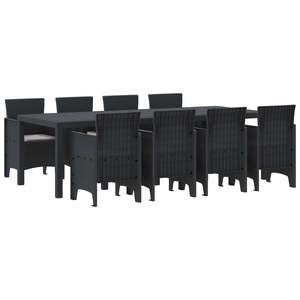 Ensemble de salle à manger de jardin en polypropylène anthracite, 9 pièces - Product Image 2