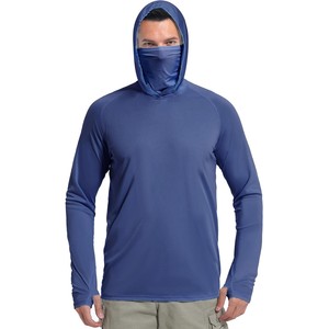 Nouvelle Arrivée 2026 – Chemise de Pêche OEM Noire à Manches Longues et Capuche pour Homme, Protection Solaire UPF 50, Anti-UV, Pull Uni avec Masque Facial - Product Image 4