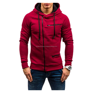 Sudadera con capucha de manga larga para hombre, prenda deportiva ajustada con cremallera frontal y bolsillos, nuevo diseño, 2021 - Product Image 4