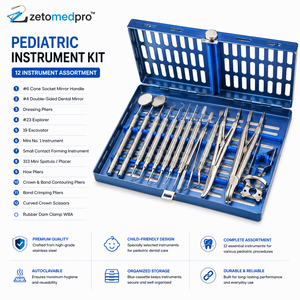 Kit de Instrumentos Pediátricos Dentales Básicos Premium con Estuche OEM Zetomed Pro - Product Image 4