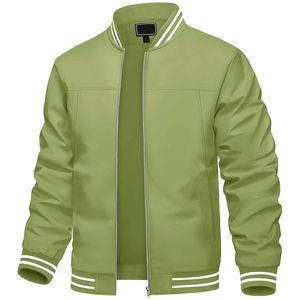 Chaquetas de Béisbol de Alta Calidad Personalizadas para Hombre, Chaqueta Varsity de Cuero Genuino con Parches Bordados y Mangas Regulares - Product Image 1