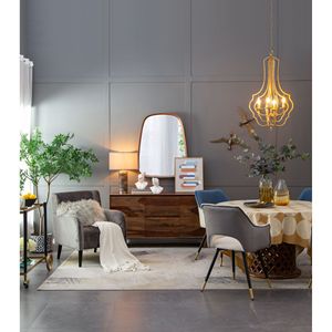 27\"x37\" <b>Irregular</b> Wood Frame Wall <b>Mirror</b> for Living Room Bathroom or Entryway - Product Image 1